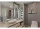 Elegant bathroom featuring a vessel sink and modern vanity at 3726 Las Vegas Blvd # 705, Las Vegas, NV 89158