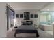 Spacious bedroom with city view and ensuite bathroom at 3726 Las Vegas Blvd # 705, Las Vegas, NV 89158