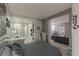 Modern bedroom with ensuite bathroom and city view at 3726 Las Vegas Blvd # 705, Las Vegas, NV 89158