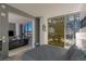 Modern bedroom with city view and ensuite bathroom at 3726 Las Vegas Blvd # 705, Las Vegas, NV 89158