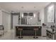 Modern kitchen with island and stainless steel appliances at 3726 Las Vegas Blvd # 705, Las Vegas, NV 89158