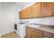 Laundry room with washer, dryer, cabinets, and sink at 3757 Brittany Nicole Ct, Las Vegas, NV 89139