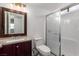 Modern bathroom with shower and updated vanity at 4414 E Flamingo Rd, Las Vegas, NV 89121