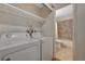 Laundry area with washer and dryer, near bathroom at 4770 Topaz St # 77, Las Vegas, NV 89121