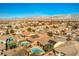 Stunning aerial view of a residential neighborhood and mountain backdrop at 4880 Da Vinci Way, Pahrump, NV 89061