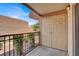 This charming balcony features sturdy railings and a shaded outdoor space at 5493 Indian River Dr # 383, Las Vegas, NV 89103