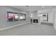Open-concept living room features lots of light, a fireplace, and views into the kitchen at 6586 W Mesa Vista Ave, Las Vegas, NV 89118