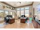 This spacious home office features large windows with amazing mountain views at 942 Villa Grande Way, Boulder City, NV 89005