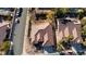 Aerial view of a residential neighborhood with houses and surrounding landscape at 10201 Los Padres Pl, Las Vegas, NV 89134