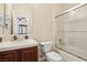 Well-lit bathroom with a shower-over-tub; features tiled walls and countertops at 12 Oro Valley Dr, Henderson, NV 89052