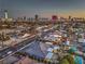 Aerial view showcasing the property, neighborhood, and Las Vegas skyline at 1202 S Rancho Dr, Las Vegas, NV 89102