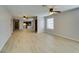 Bright living room with hardwood floors and ceiling fan at 3988 Salisbury Pl, Las Vegas, NV 89121