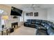 Living room boasts a large TV, fireplace and comfy seating at 4555 E Sahara Ave # 255, Las Vegas, NV 89104