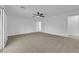 Bright bedroom with carpeting and ceiling fan at 5423 Arturo Ct, Las Vegas, NV 89120