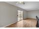 Light-filled dining area featuring wood floors and backyard access at 6536 Elk Creek Ln, Las Vegas, NV 89156