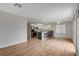 Bright dining area with wood flooring and kitchen island at 6536 Elk Creek Ln, Las Vegas, NV 89156