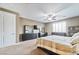 Comfortable main bedroom with window shutters and neutral tones at 788 Flowing Meadow Dr, Henderson, NV 89014