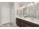 Double vanity bathroom with modern fixtures at 8113 Brown Clay Ave, Las Vegas, NV 89113