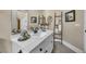 Elegant bathroom with marble vanity and updated fixtures at 520 Summer Mesa Dr, Las Vegas, NV 89144