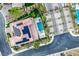 Bird's-eye view of home, pool, and putting green at 65 Garibaldi Way, Henderson, NV 89011