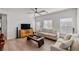 Bright living room featuring hardwood floors, neutral walls, and comfortable seating at 7230 N Decatur Blvd # 6, Las Vegas, NV 89131