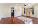 Bonus room featuring laminate flooring, a ceiling fan, and natural light at 7481 Benlomond Ave, Las Vegas, NV 89179