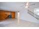 Spacious living room with tile floors and fireplace at 881 Stonehenge St, Las Vegas, NV 89110