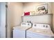 Laundry room with washer, dryer, and shelf at 10168 Mulberry Ridge St # 43, Las Vegas, NV 89141