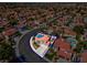 Aerial view of house showcasing the property's curb appeal and neighborhood context at 2619 Grey Stone Rd, Henderson, NV 89074