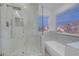 Spa-like bathroom with a large shower and soaking tub at 2619 Grey Stone Rd, Henderson, NV 89074