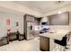 Modern kitchen with stainless steel appliances and island at 353 E Bonneville Ave # 385, Las Vegas, NV 89101