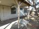 Covered patio with ceiling fan and access to backyard at 384 Norlina Ct, Henderson, NV 89014