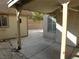 Covered patio with access to the workshop at 384 Norlina Ct, Henderson, NV 89014