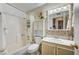 Clean bathroom with updated vanity and tiled shower/tub combo at 4089 Patterson Ave, Las Vegas, NV 89104