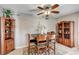 Cozy dining area with wooden table and chairs, and built-in shelving at 4089 Patterson Ave, Las Vegas, NV 89104