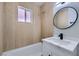 Updated bathroom with modern vanity and fixtures at 5129 Del Monte Ave, Las Vegas, NV 89146