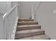 Carpeted staircase with white railings at 5233 Fiery Sky Ridge St, Las Vegas, NV 89148