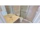 Bathroom with shower, toilet, and vanity with sink at 5576 W Rochelle Ave # 25C, Las Vegas, NV 89103