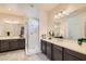 Elegant bathroom with double vanity and large shower at 685 Viale Machiavelli Ln, Henderson, NV 89011