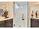 Large walk-in shower with glass enclosure at 685 Viale Machiavelli Ln, Henderson, NV 89011
