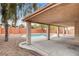 Relaxing pool area with covered patio at 7232 Raincloud Dr, Las Vegas, NV 89145