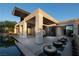 Modern backyard with a covered patio and sleek design at 78 Hawk Ridge Dr, Las Vegas, NV 89135