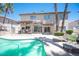 Stunning pool and spa with backyard patio and home views at 1015 Aspen Breeze Ave, Las Vegas, NV 89123