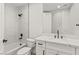 Clean bathroom with a shower/tub combo and white vanity at 11280 Granite Ridge Dr # 1044, Las Vegas, NV 89135