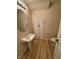 Small bathroom with pedestal sink and toilet at 1327 Coulisse St, Henderson, NV 89052