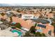 Aerial view highlighting the house and pool; great community at 3105 Siena Cir, Las Vegas, NV 89128