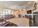 Living room with fireplace and built-in entertainment center at 3540 E Burgundy Dr, Pahrump, NV 89048