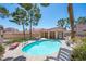 Community pool with lounge chairs at 3810 Desert Marina Dr # 198, Laughlin, NV 89029