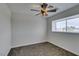 Bedroom with ceiling fan and neutral carpeting at 3981 Ebro Way, Las Vegas, NV 89103