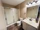 Bathroom features a vanity sink and shower stall at 5710 E Tropicana Ave # 2122, Las Vegas, NV 89122